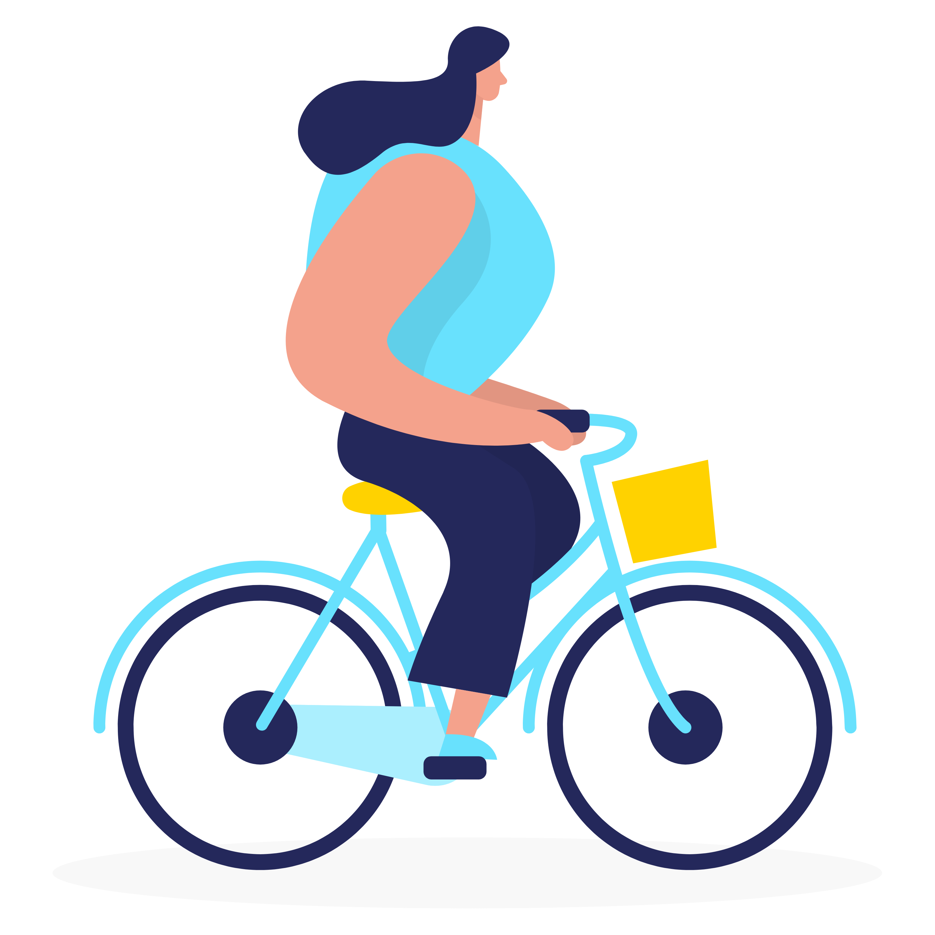 A woman cycling